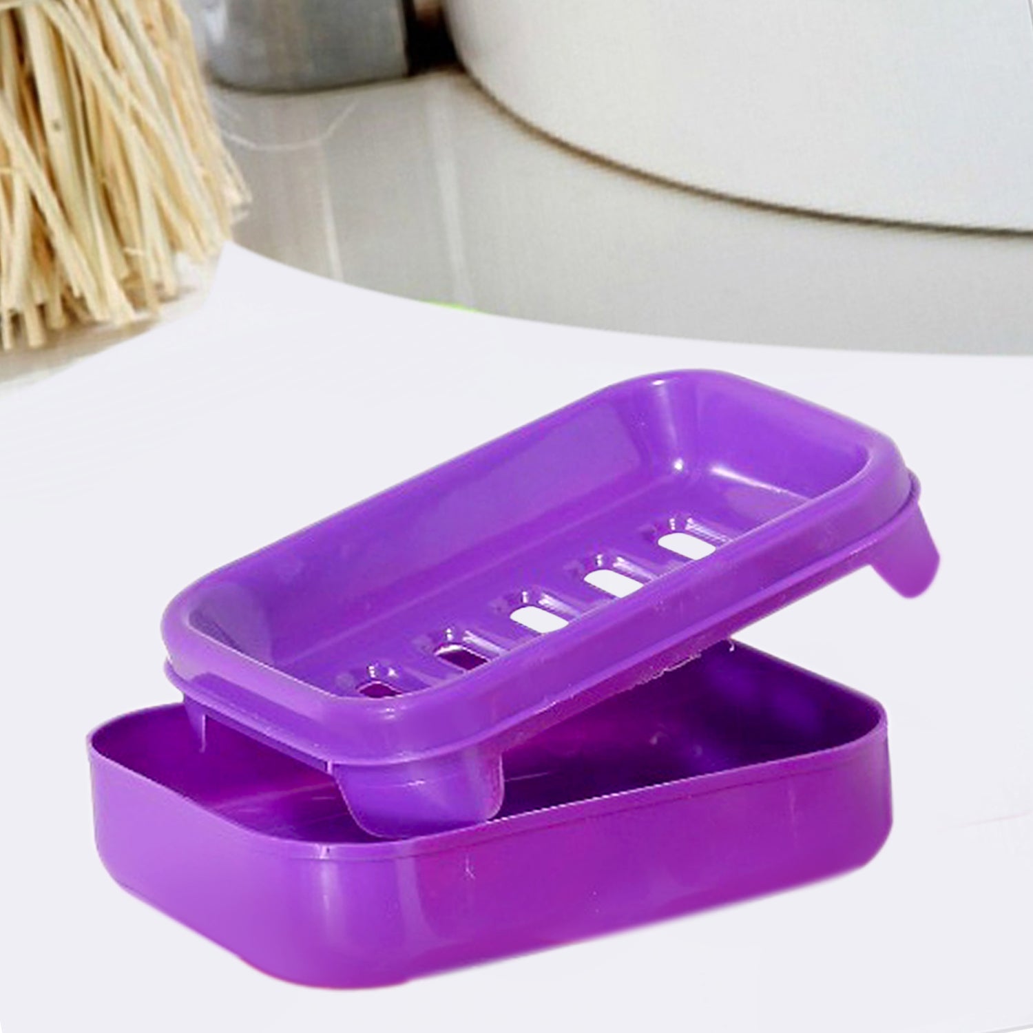 Soap holder with cover, designed for bathroom use. Soap holder with cover, designed for bathroom use.